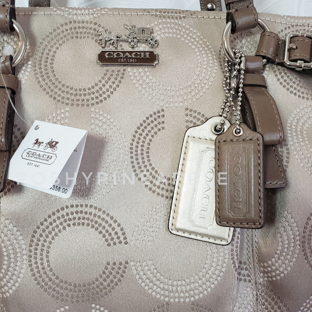 NEW Coach Madison Carryall Crossbody Bag In Khaki Mahogany Brown - Picture 3 of 13